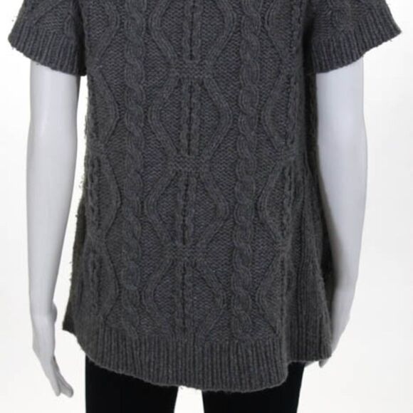 Anthropologie Sunner Gray Cable Knit SS Sweater XS - Picture 6 of 8